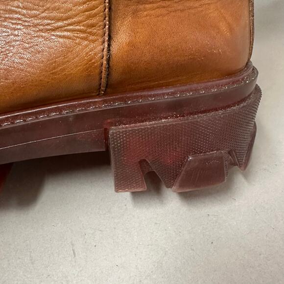 Jonak Rocket Knee High Leather Boots in Cognac Lug Sole Euro Size 41 US 10 - Picture 9 of 16